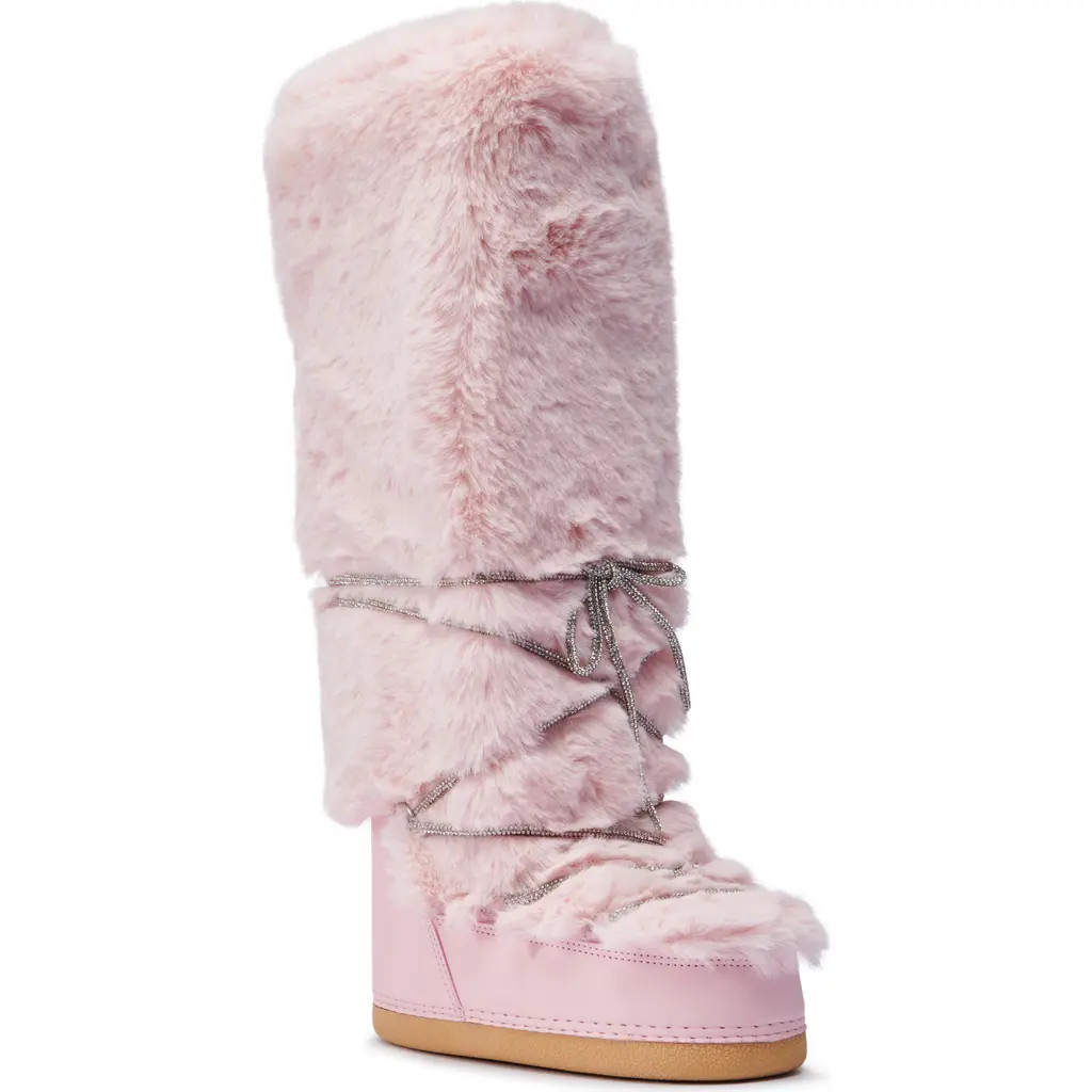 AZALEA WANG Tayton Faux Fur Snow Boot in Pink at Nordstrom, Size 10 | Nordstrom