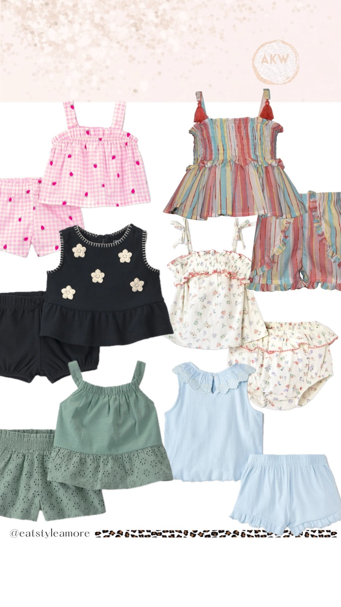 Baby girl summer matching sets.

#LTKBaby #LTKKids #LTKSeasonal