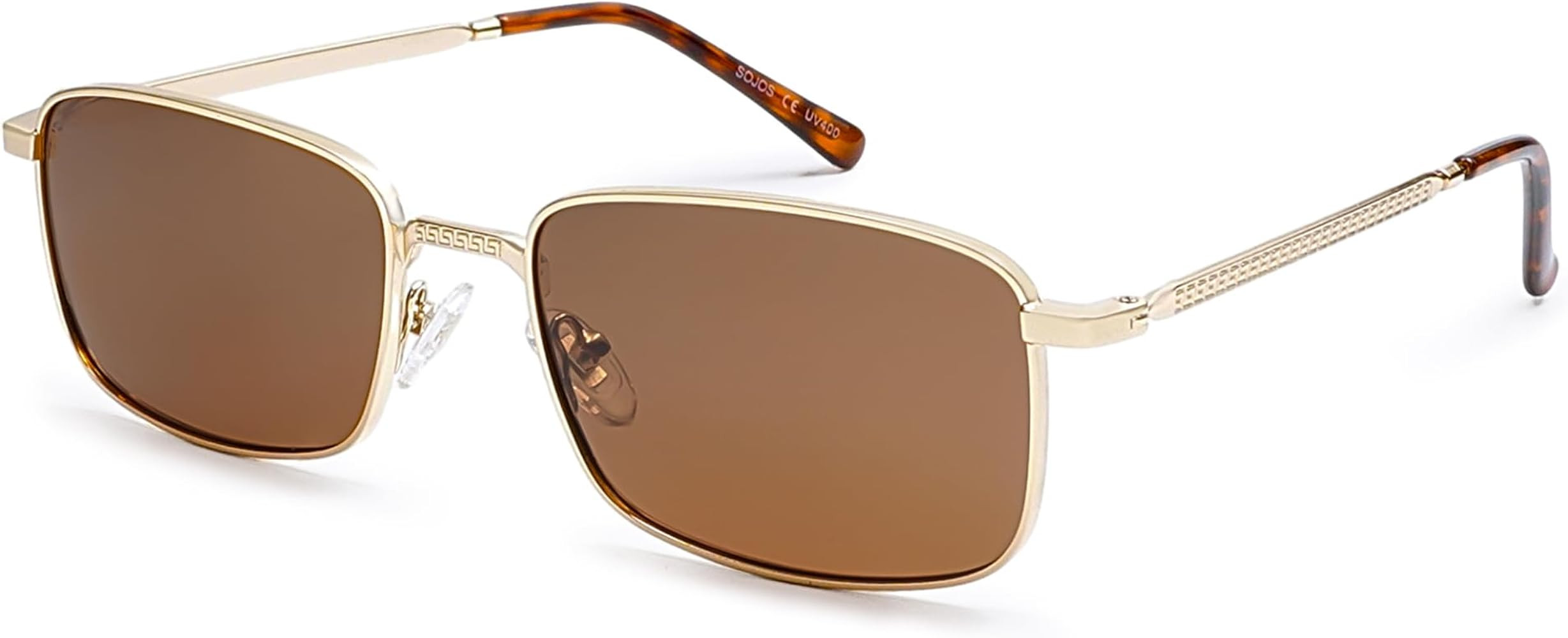 SOJOS Retro Vintage Rectangle Polarized Sunglasses Mens Womens Classic UV400 Metal Sunnies SJ1215 | Amazon (US)