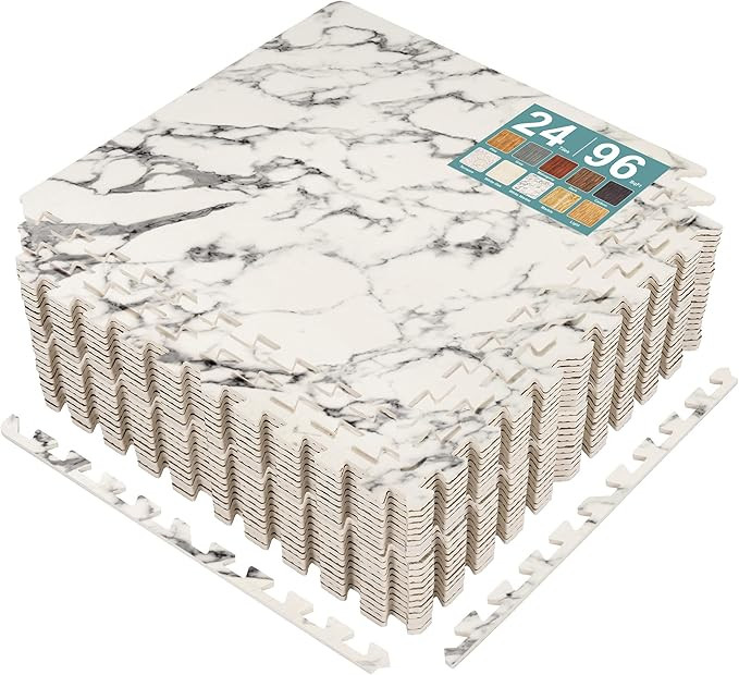 Sorbus Wood Grain Floor Tiles Foam Mat EVA Interlocking Mats Tile 3/8-Inch Thick Flooring Wood Pu... | Amazon (US)