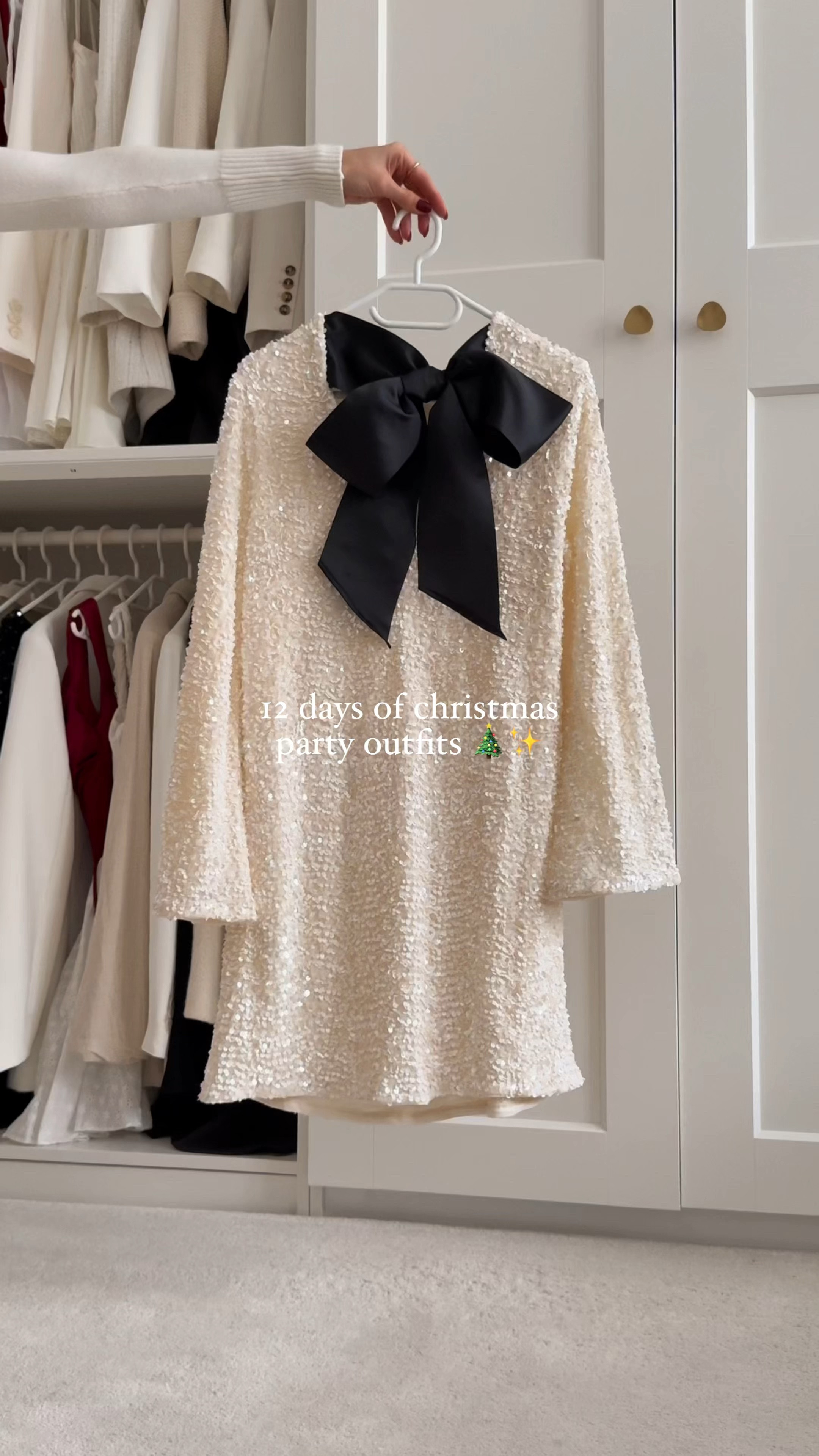 12 days of christmas party outfits - DAY 6 🤍 THE dress of the season ☺️🎀 can’t get enough of these bows & sequins! ✨

christmas dress, party dress, festivewear, sequin dress, christmas party, outfit inspo, holiday fashion, hm haul, party season, white dress, sparkly dress, h&m dress, elegant style, viral dress

#LTKHoliday #LTKSeasonal #LTKParties