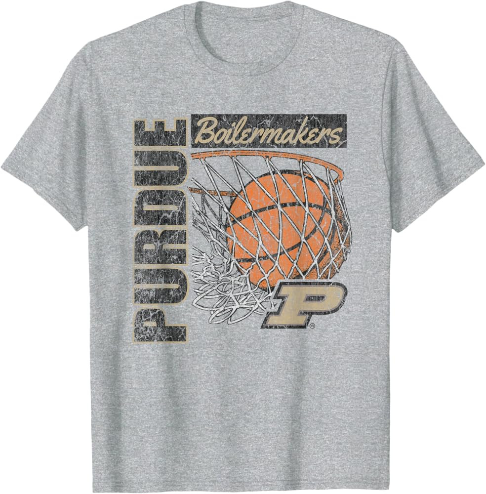 Purdue Boilermakers Vintage Basketball 90's Gray T-Shirt | Amazon (US)