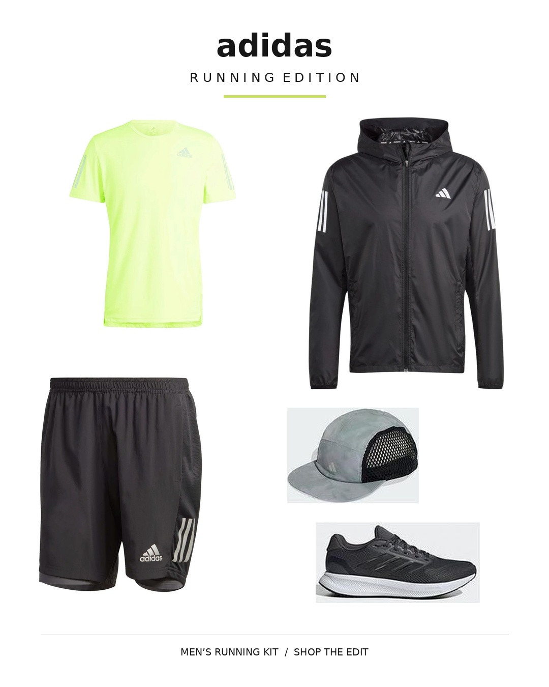 adidas running edition 🏃‍♂️💚 A fresh kit idea for your next run: a lime tee, black running shorts and jacket, finished with Runfalcon 5 trainers and a running cap. Shop all five pieces below.

#adidas #RunningOutfit #MensActivewear #RunningStyle 

 #LTKuk #LTKmens #LTKfitness