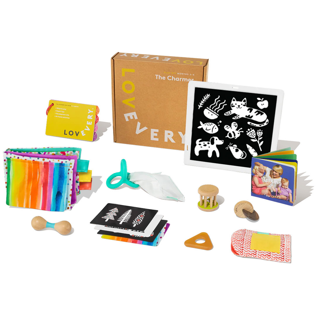 Lovevery Charmer Kit | The Play Kits | Tummy Time Toys For 3-4 Month Old | Baby Sensory Development Toy Subscription | LOVEVERY
