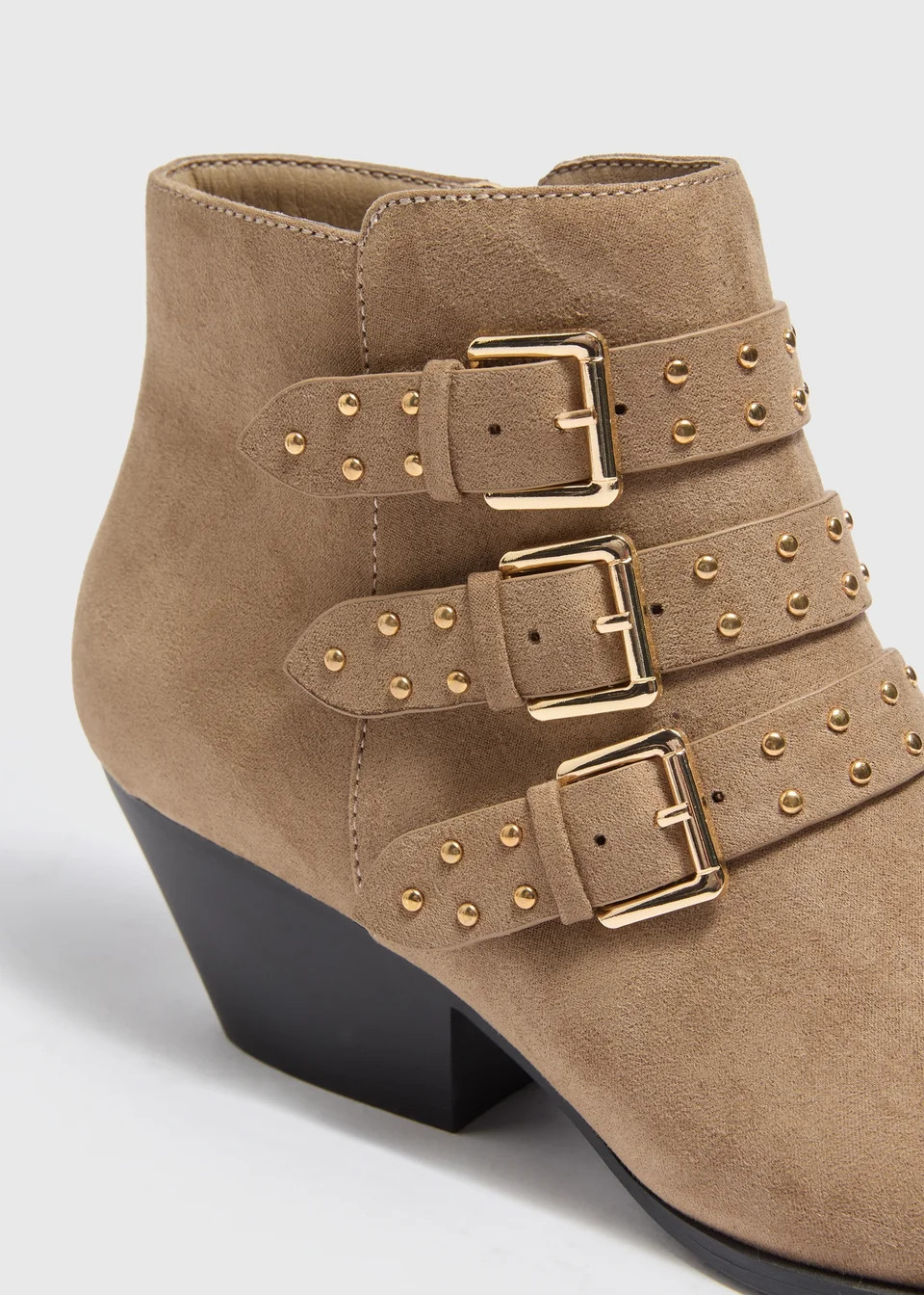 Tan Studded Buckle Western Boots - Size 4 | Matalan (UK)
