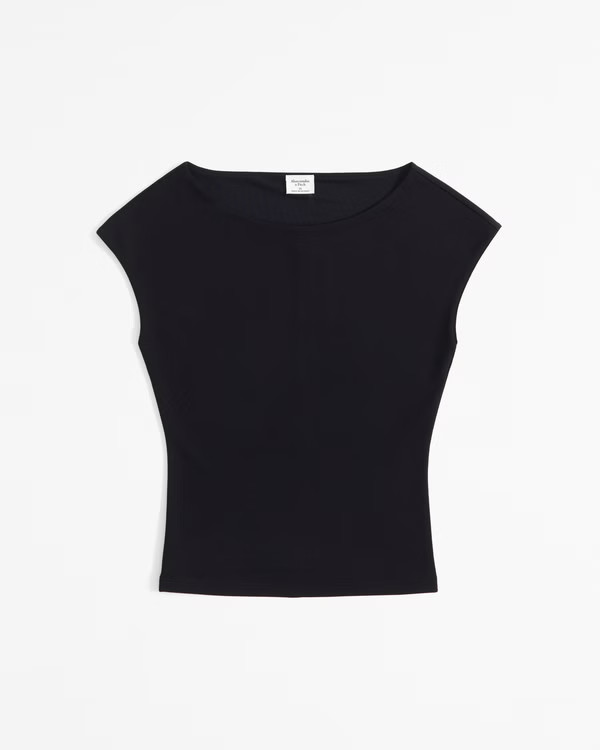 Women's Stretch Crepe Boatneck Top | Women's Tops | Abercrombie.com | Abercrombie & Fitch (US)