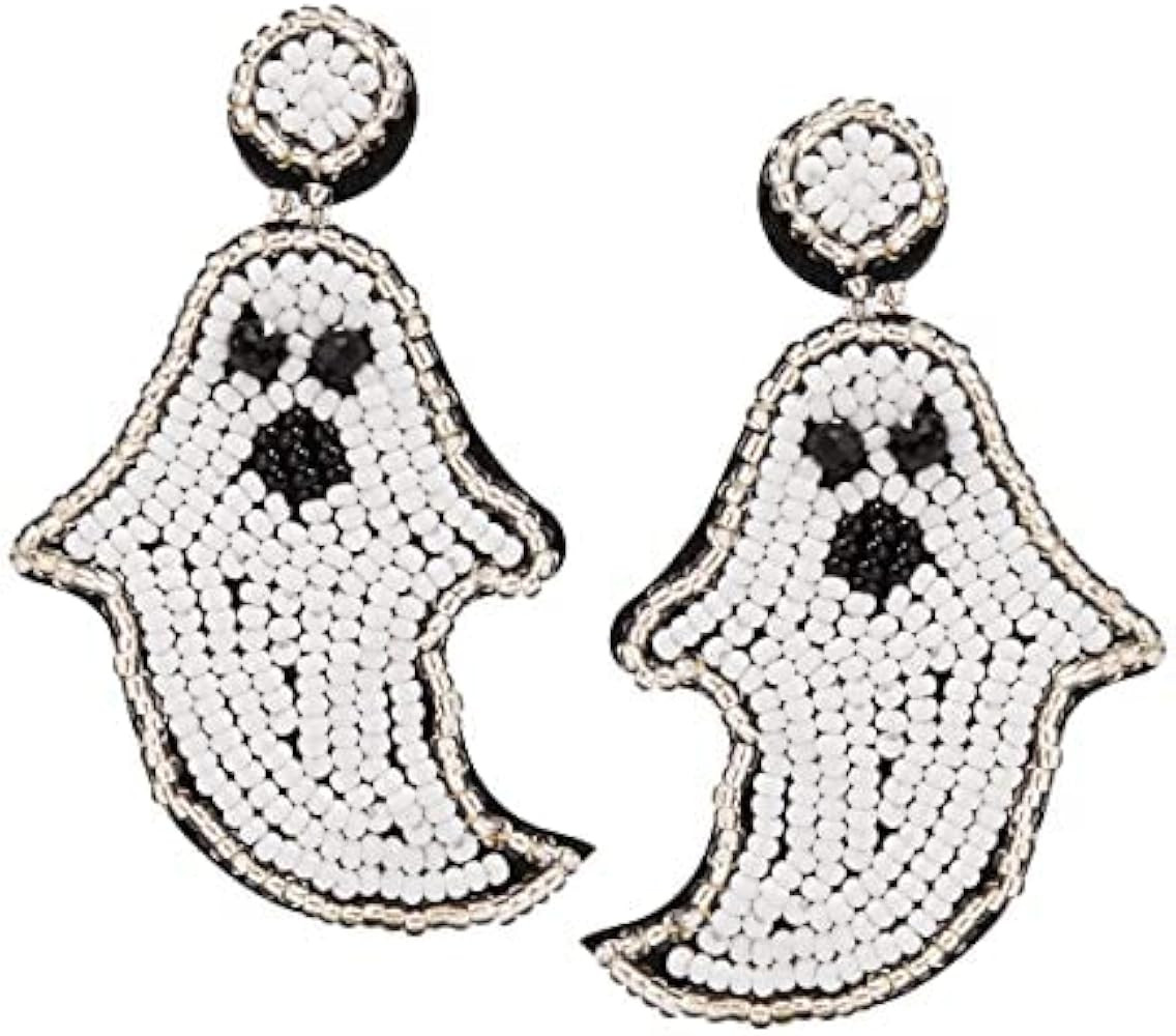 YELUWA Halloween Earrings for Women, Ghost/Pumpkin Halloween Beaded Earrings, Halloween Earrings ... | Amazon (US)