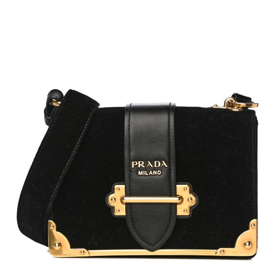 PRADA Velvet Cahier Bag Black | Fashionphile