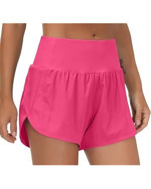 THE GYM PEOPLE Womens High Waisted Running Shorts Quick Dry Athletic Workout Shorts with Mesh Lin... | Amazon (US)