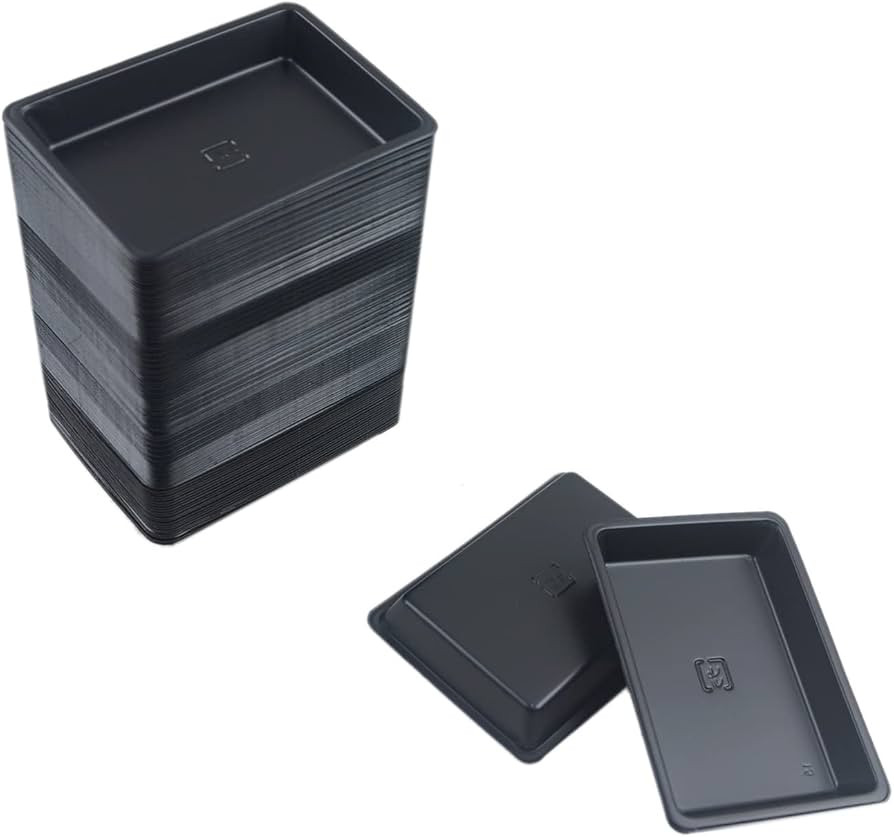 100 pcs Mini 2.95"x2.16" Dipping Sauce Dishes, Plastic Disposable Rectangular Black Soy Sauce Pla... | Amazon (US)