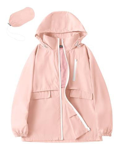 Avoogue Rain Jacket Women with Hooded Lightweight Waterproof Raincoats Packable Zipper Pockets Wi... | Amazon (US)