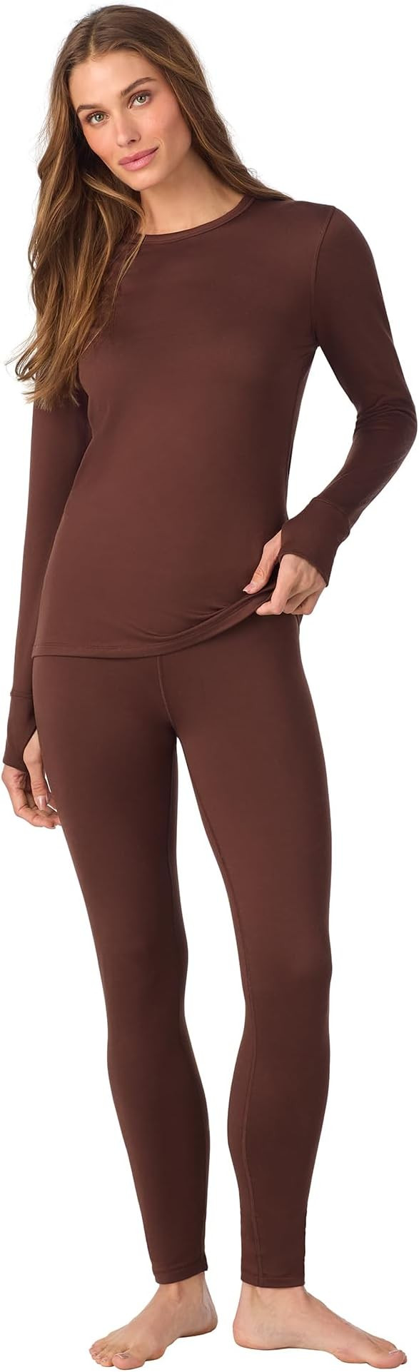Cuddl Duds Womens Fleece Lined Thermal Base Layer Set – Long Sleeve Shirt & Leggings for Cold W... | Amazon (US)