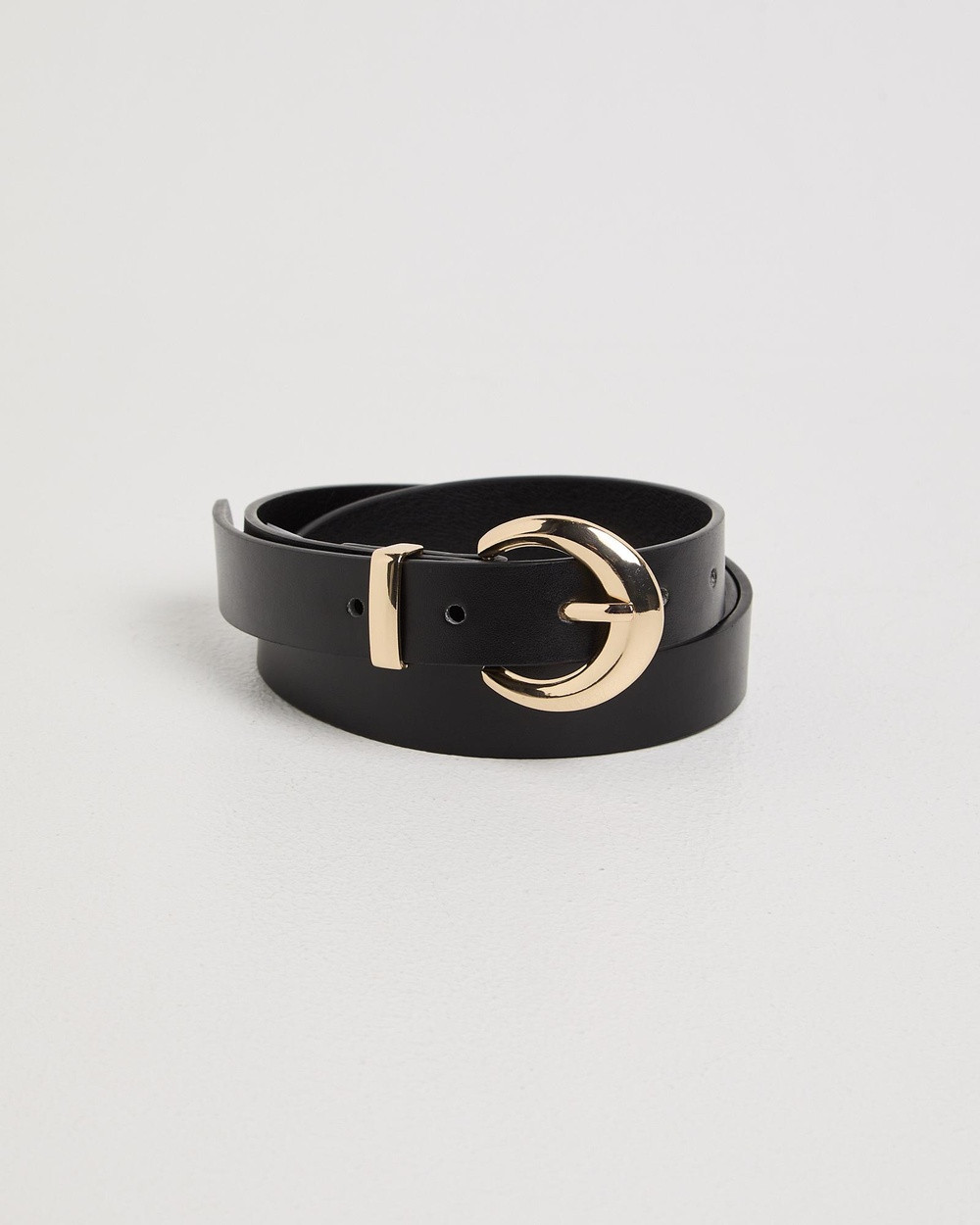 Studio - Black Gold Buckle Belt - Belts (BLACK) Black-Gold Buckle Belt | THE ICONIC (AU & NZ)