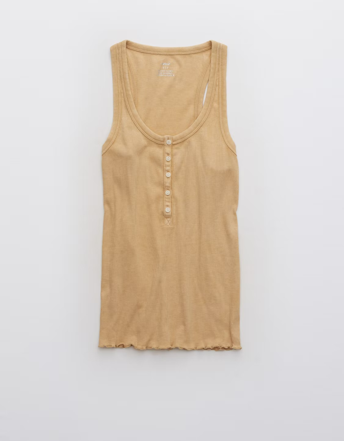 Aerie No BS Lettuce Trim Henley Tank Top | American Eagle Outfitters (US & CA)