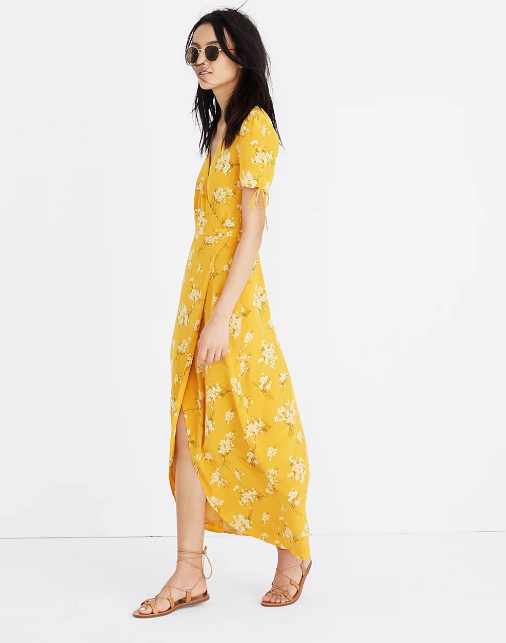 Silk Wrap Maxi Dress in Butterfly Garden | Madewell