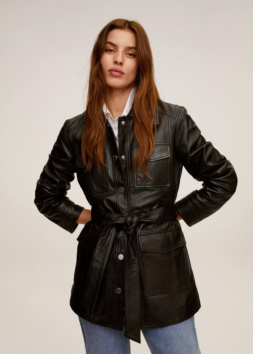 Saharian leather jacket | MANGO (US)