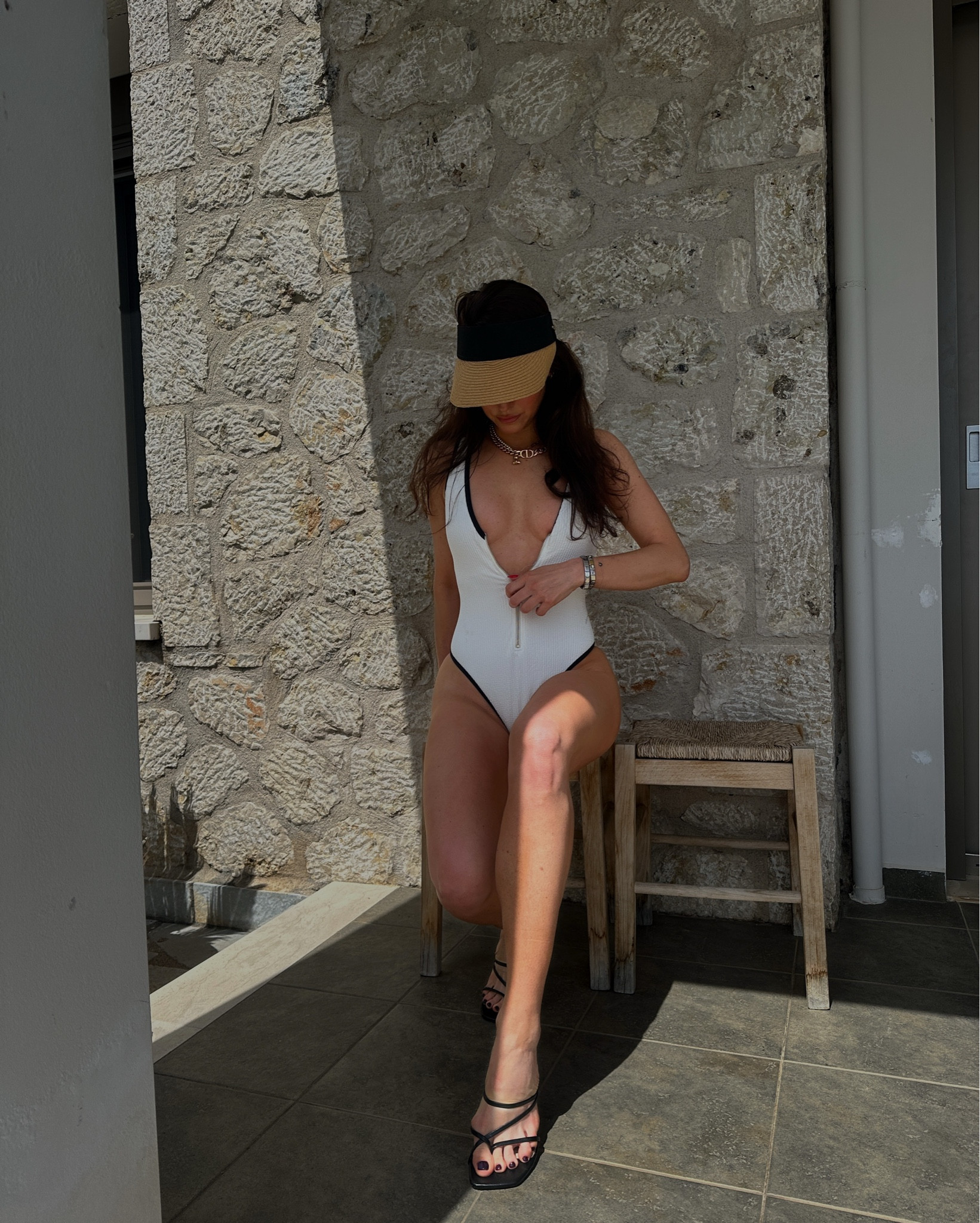 White swimsuit, white bikini, monochrome swimsuit, summer outfit, summer clothes, holiday outfit, holiday clothes,  summer visor, summer hat, fashionable swimwear, classy swimsuit 

#LTKsummer #LTKswimwear #LTKuk