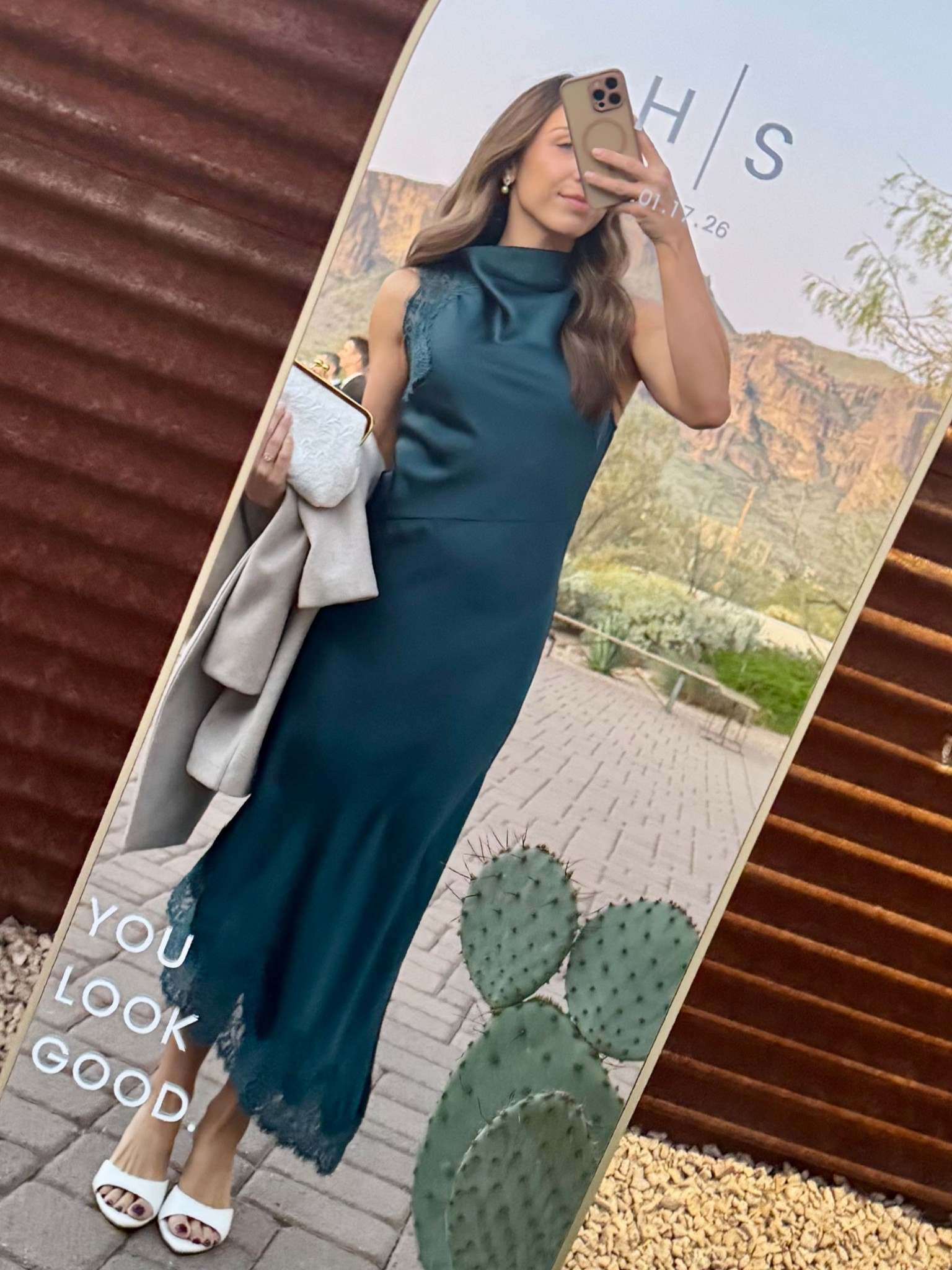 This dress looks way better on then online IMO. I loved that it didn’t hug so tight but still had a fitting appeal to it. Wore it to my friend’s wedding in January. Perfect dress for a fall or winter wedding! 

#LTKFindsUnder100 #LTKWedding