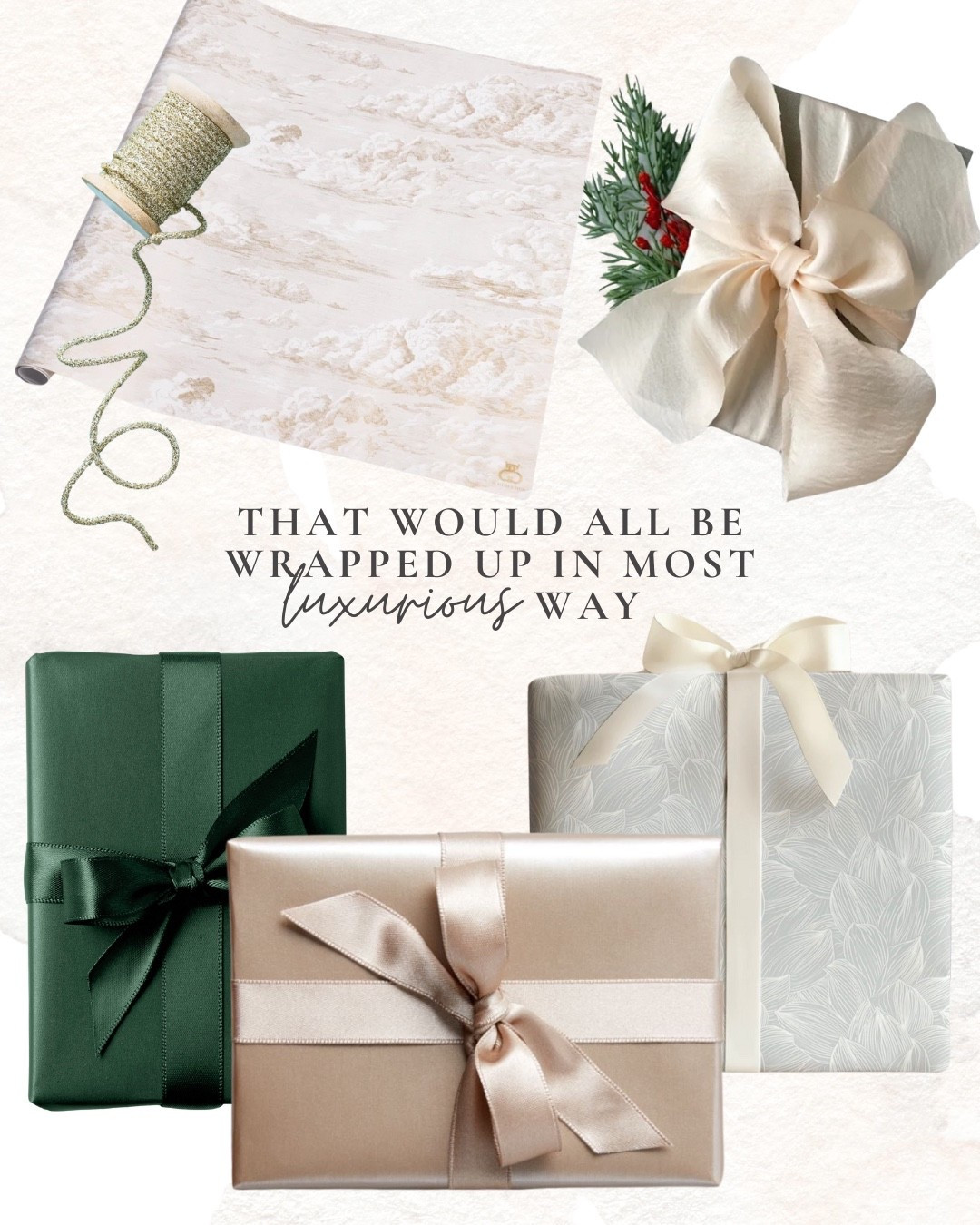 Give us all the luxe gift wrapping to make our special gifts even better! Metallic gift wrapping with oversized satin ribbons!

#LTKHome #LTKGiftGuide #LTKSeasonal
