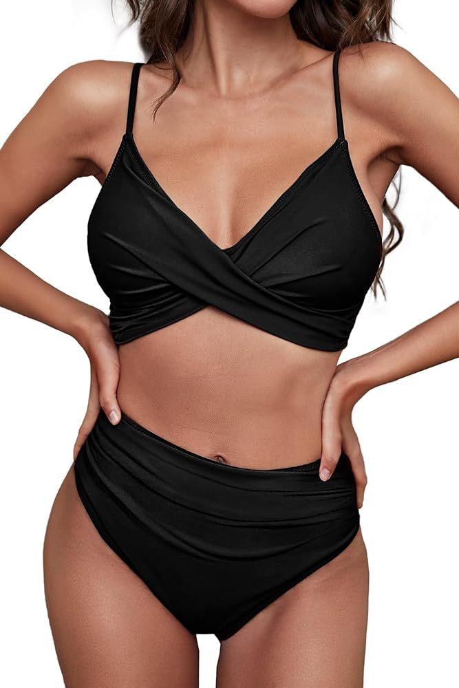 WIHOLL Bikini Sets for Women High Waisted Bathing Suits Two Piece Swimsuits | Amazon (US)
