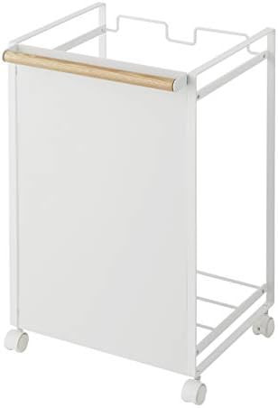 Yamazaki Home Concealed Rolling Trash Sorter-Garbage Can Storage Basket on Wheels, One Size, White | Amazon (US)