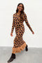 Brown Leopard Knit Missy Dress | Never Fully Dressed (UK & IE)