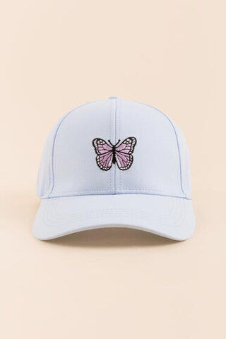 Patrica Butterfly Embroidered Patch Baseball Hat  - francesca's | Francesca's