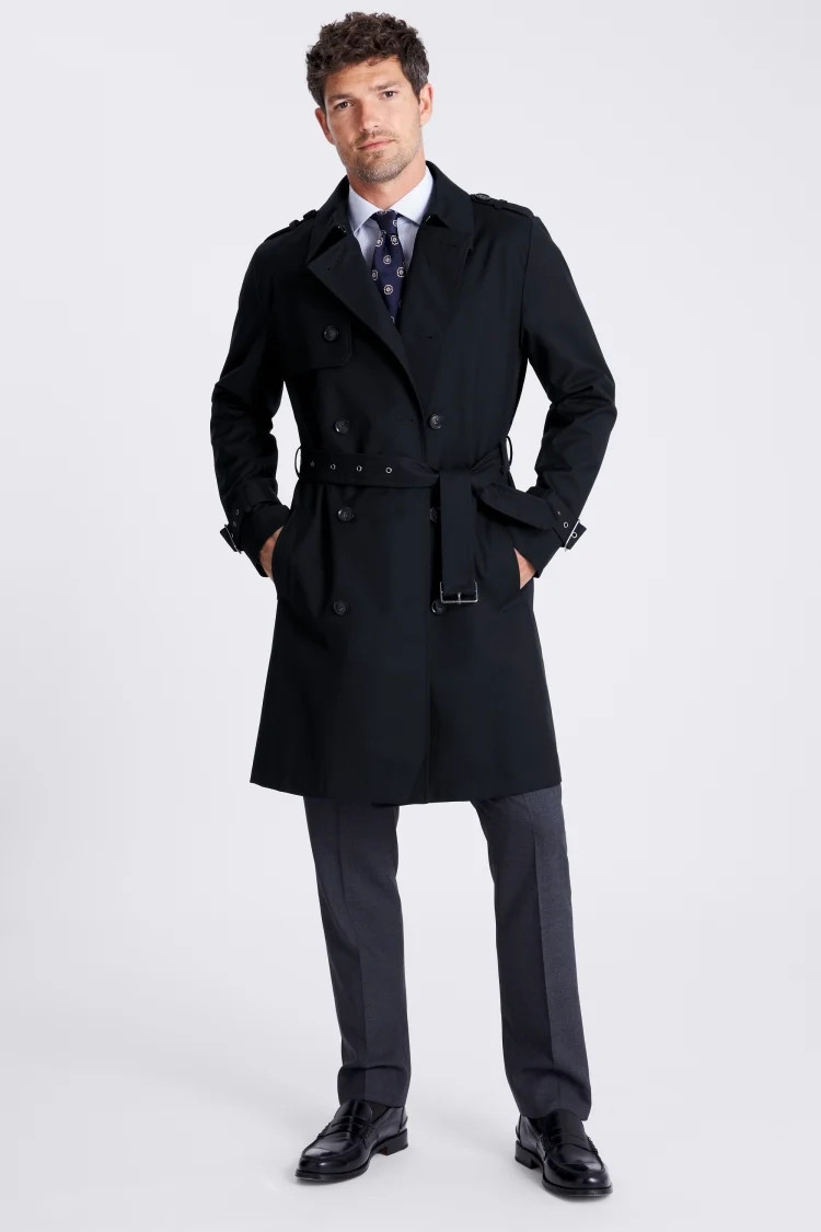 Navy Trench Coat | Moss Bros Retail