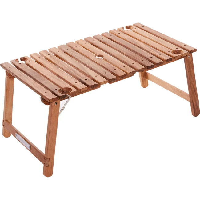 Business & Pleasure Co. | Teak Folding Table, Natural (Brown) | Maisonette | Maisonette