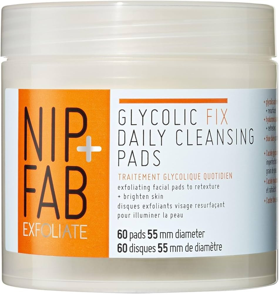 Nip + Fab Glycolic Acid Fix Daily Cleansing Pads for Face with Hyaluronic Acid, Witch Hazel, Exfo... | Amazon (US)