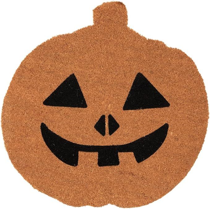 Creative Co-Op Natural Coir Jack-O-Lantern Door Mat | Amazon (US)