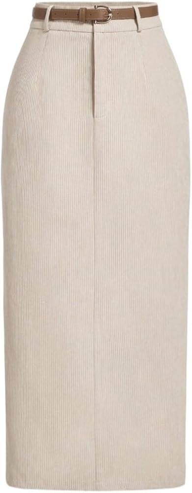 Women's 2025 Casual Maxi Long Skirts Slit Mid-Length Skirt | Amazon (US)