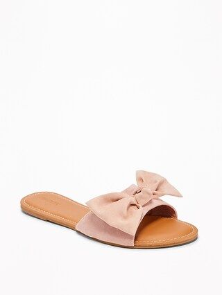 Sueded Bow-Tie Slide Sandals for Women | Old Navy US