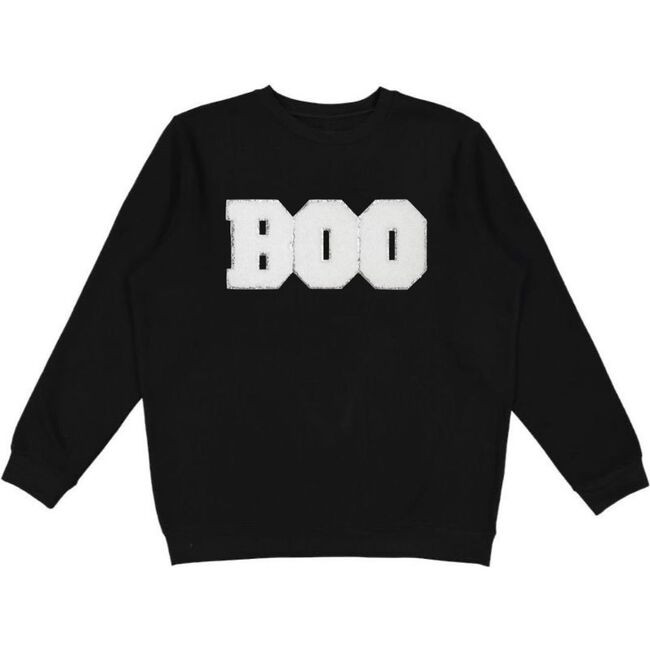 Boo Patch Halloween Adult Sweatshirt, Black | Maisonette
