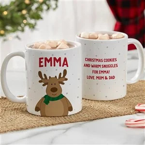 Santa and Friends Personalized Christmas Coffee Mug 11 oz.- White | Personalization Mall