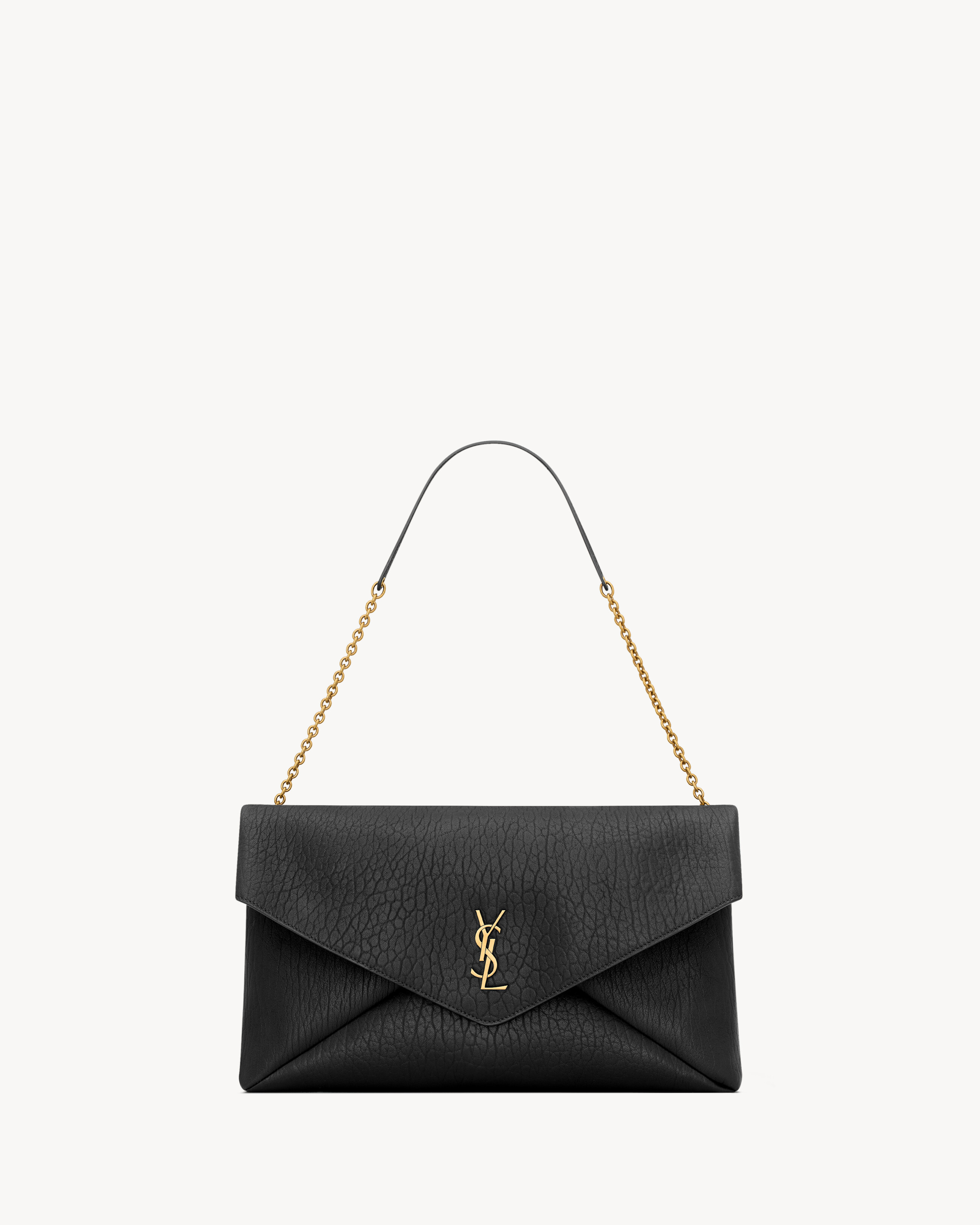 CASSANDRE XXL envelope pouch on chain in lambskin  in Black | Saint Laurent | YSL EN-US | Saint Laurent Inc. (Global)