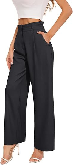 NIMIN Dress Pants for Women, High Waisted Wide Leg Trousers, Business Casual Work Pants | Amazon (US)
