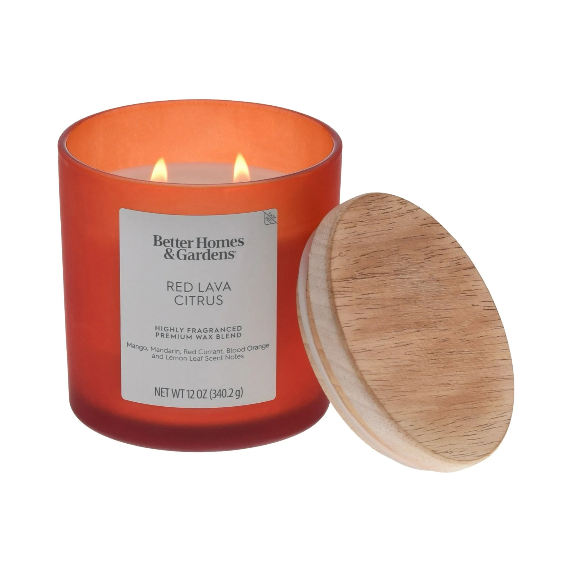 Better Homes and Gardens Red Lava and Citrus Scented 2-Wick Frosted Jar Candle 12oz. | Walmart (US)