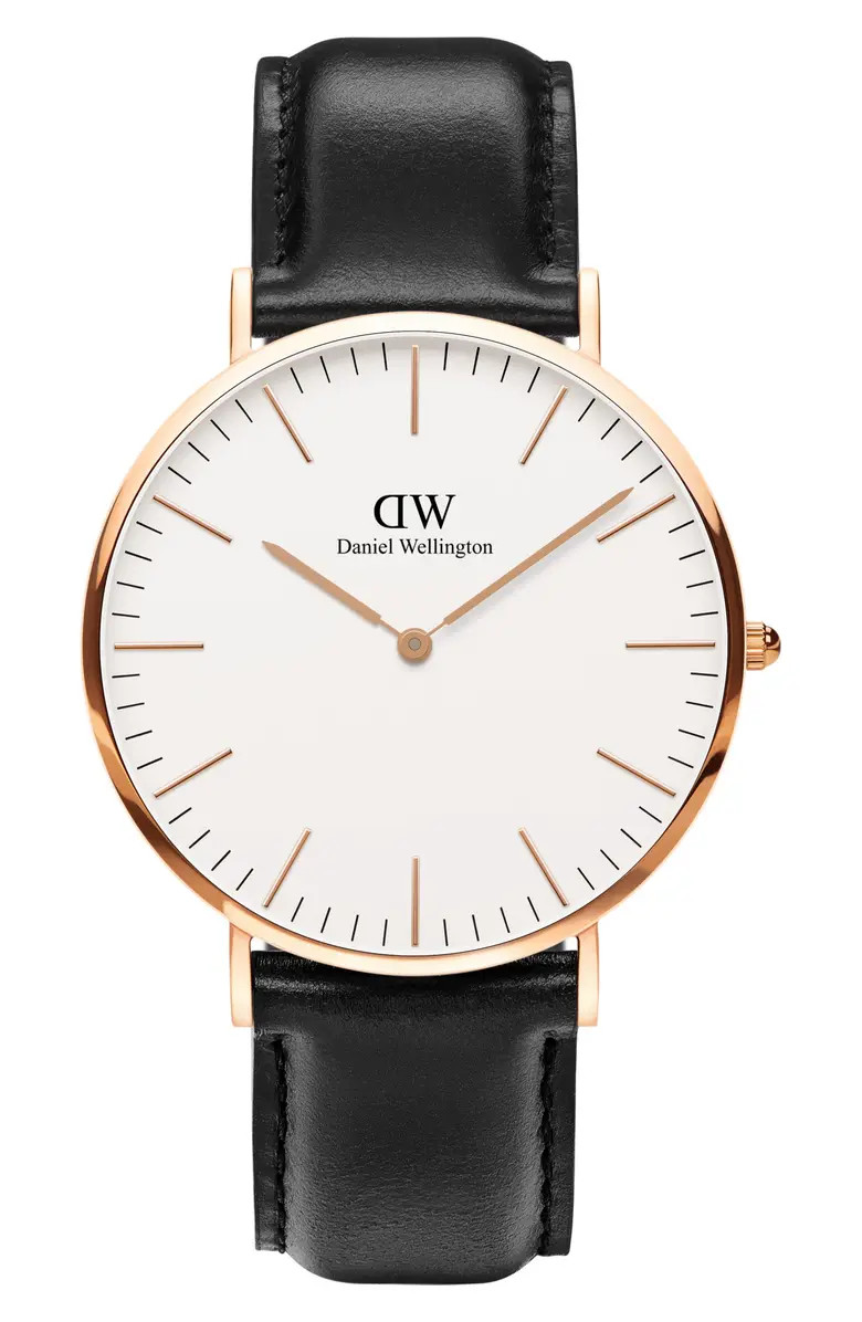 'Classic Sheffield' Leather Strap Watch, 40mm | Nordstrom