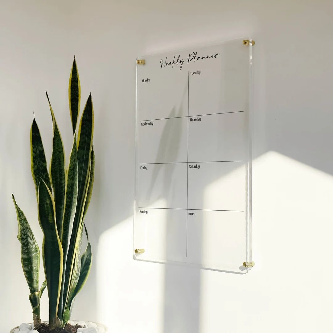 Acrylic Weekly Wall Calendar, Custom Acrylic Weekly Planner, Dry Erase Board for Wall, Office Not... | Etsy (US)