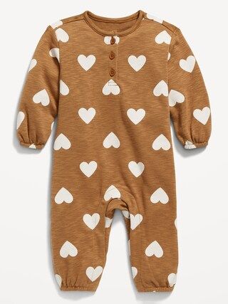 Unisex French Terry Henley One-Piece for Baby | Old Navy (US)