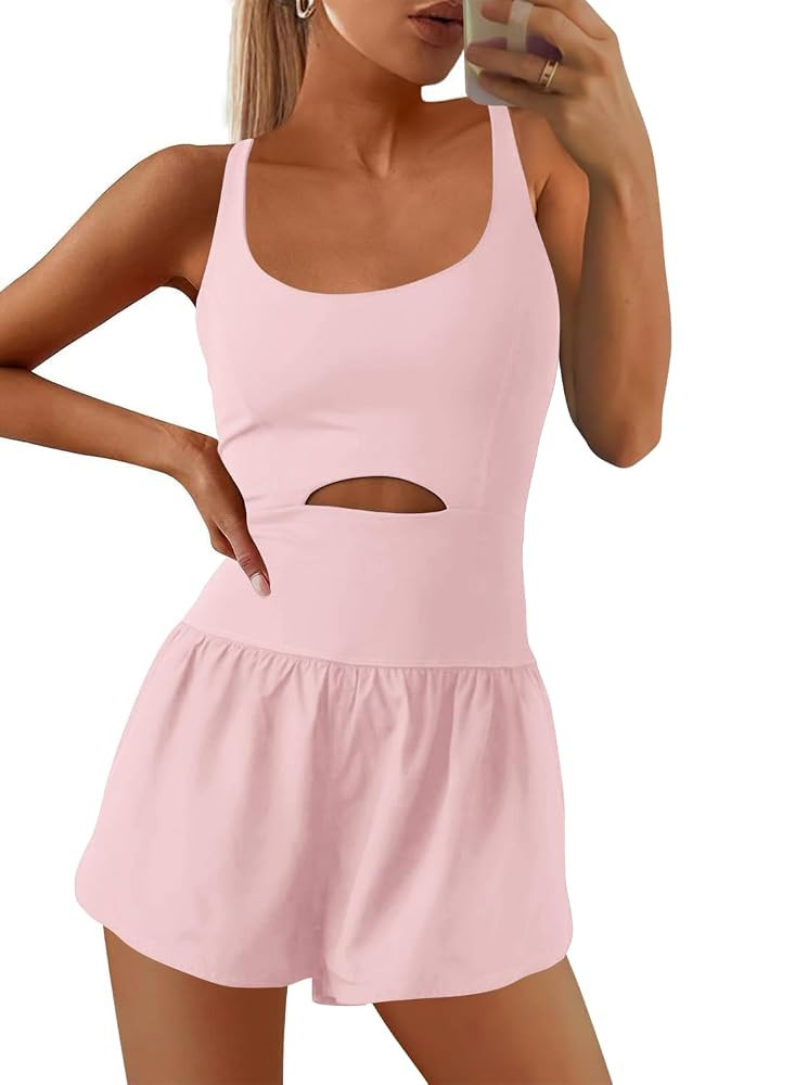 SENSERISE Womens Workout Rompers Athletic Romper Running Onesie One Piece Exercise Jumpsuits Gym ... | Amazon (US)