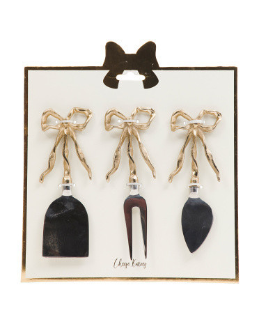 3Pk Bow Cheese Knives Set | TJ Maxx
