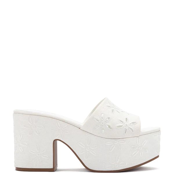 Miso Platform Sandal In White Raffia | Larroude