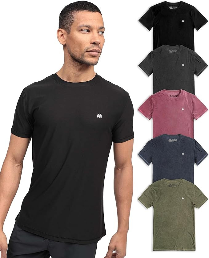 INTO THE AM Workout Shirts for Men - Ultra-Lightweight Short Sleeve Tees Athletic Gym Running S -... | Amazon (US)