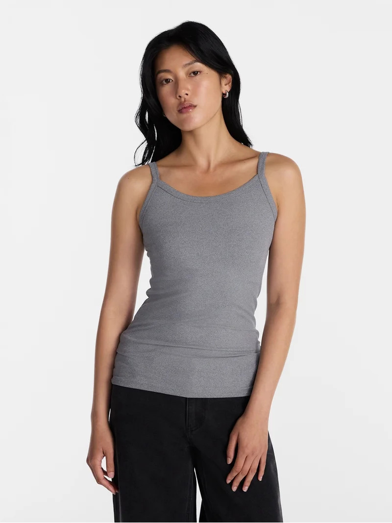 No Boundaries Ribbed Cami Top, Women's XXS-XXL | Walmart (US)