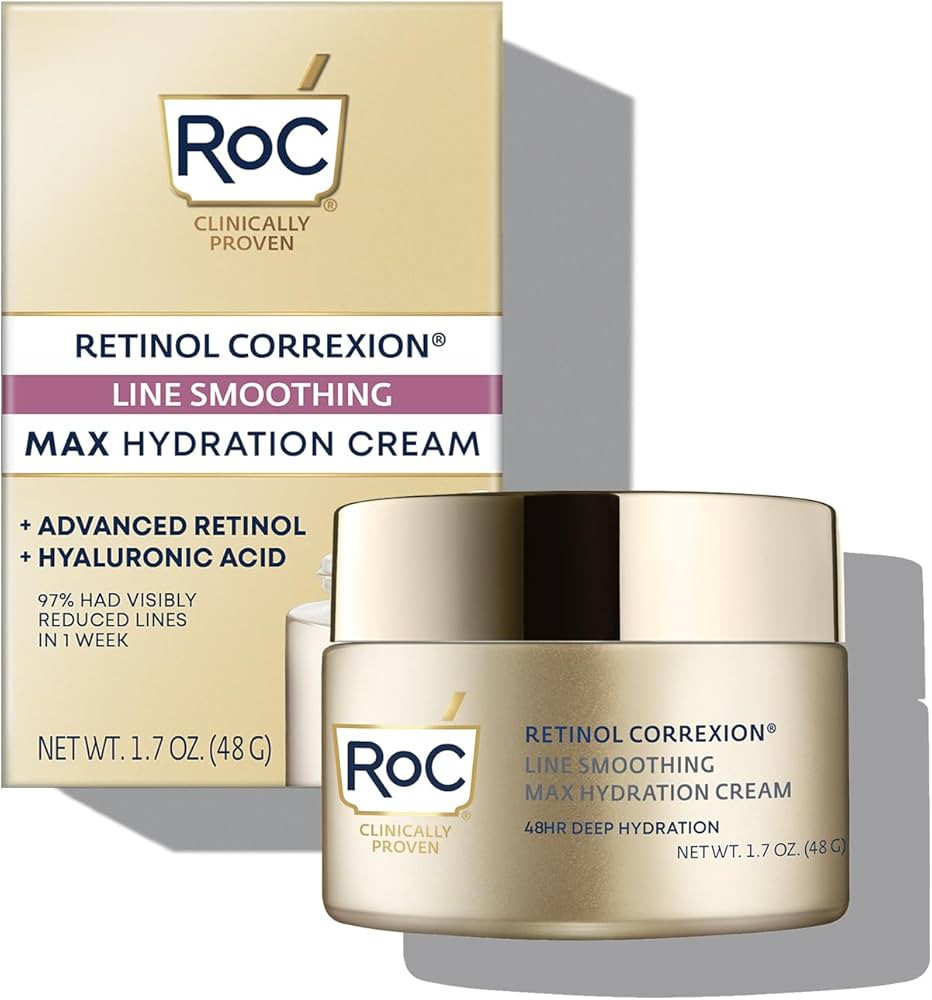 RoC Retinol Correxion Max Daily Hydration Anti-Aging Face Moisturizer with Hyaluronic Acid, Treat... | Amazon (US)