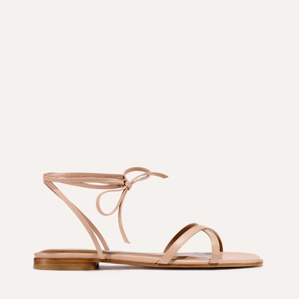 The Wrap Sandal - Rose Nappa | Margaux