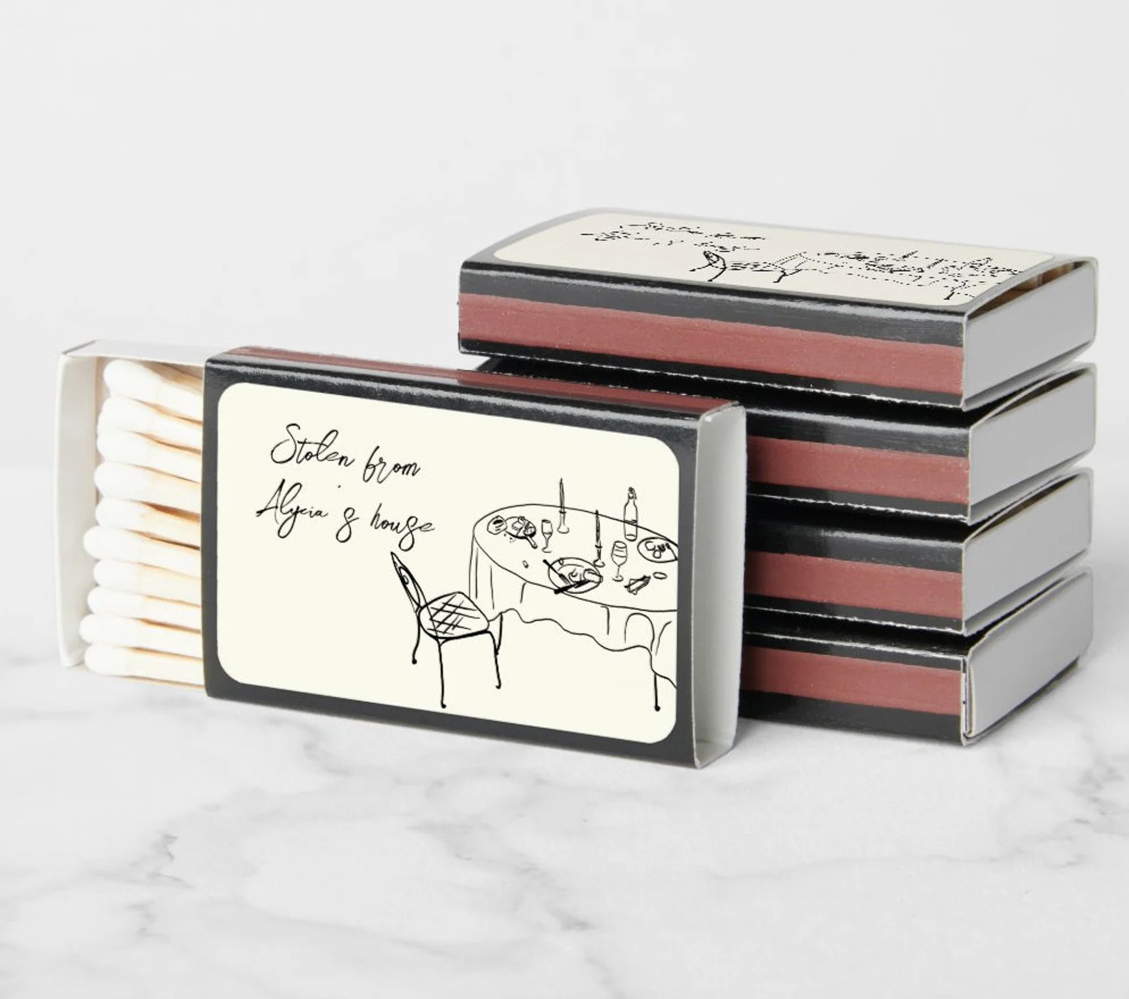 Apartment Matches, Housewarming Gift Matchbox, Cute Matches, Sketchy Drawings, Black and White, H... | Etsy (US)