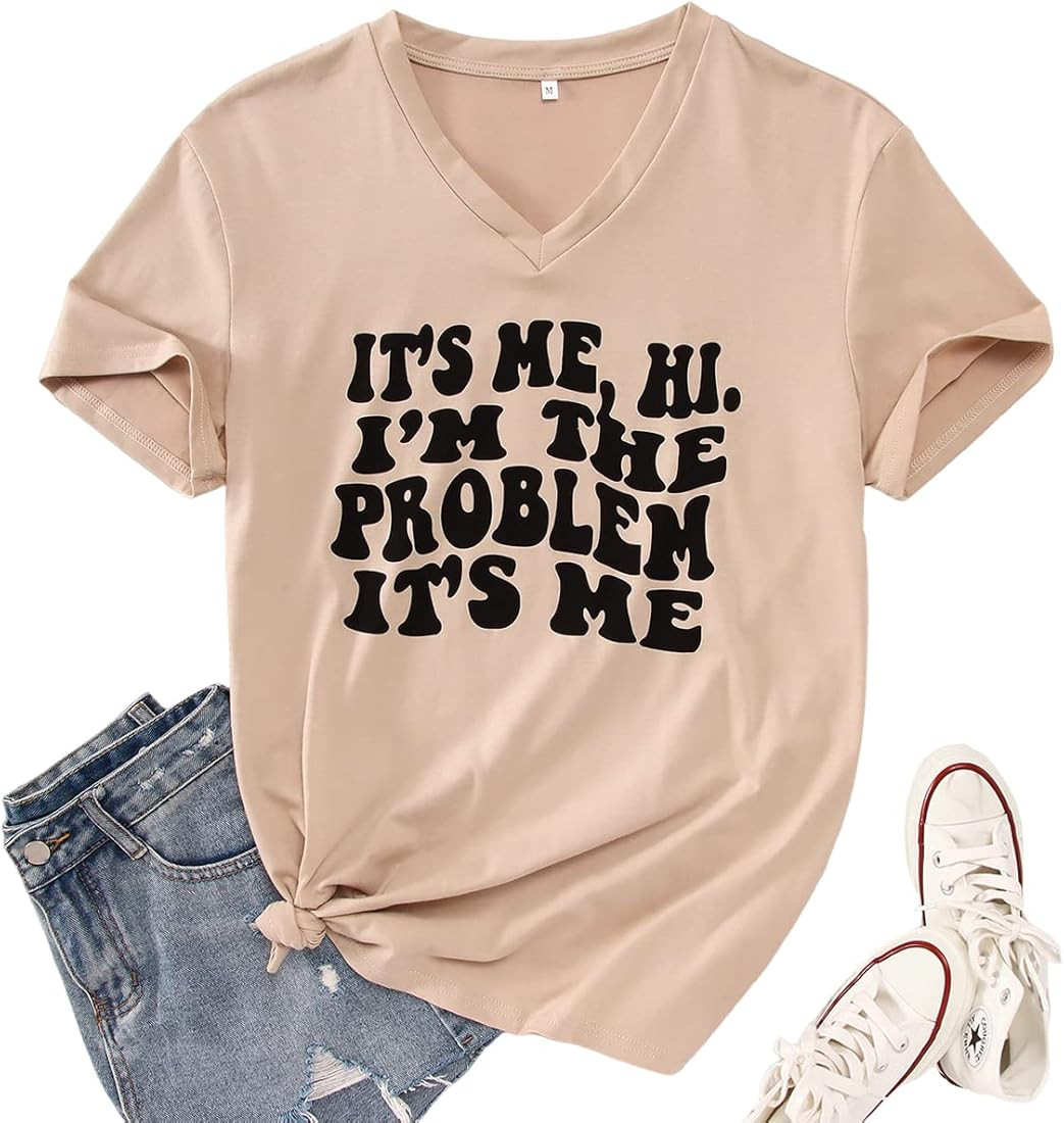 KEKEMI It's Me Hi I'm The Problem It's Me Shirt Women Country Music Concert V-Neck Tshirts Music ... | Amazon (US)